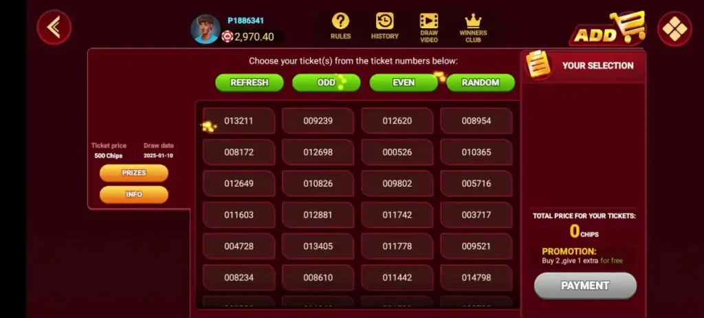 Rich Ticket Numbers